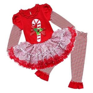 Girls Christmas Clothing - Long Sleeves Leggings